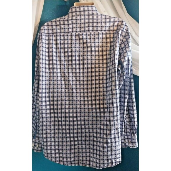 Bugatchi Shirt Mens XXL Shaped Fit Blue Check Casual Luxury Formal Business - Picture 4 of 8
